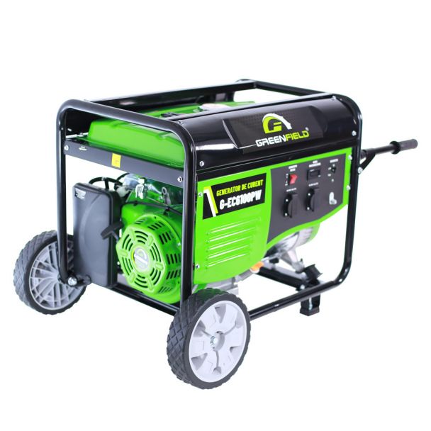 Generator de curent pe benzina Greenfield G-EC6100PW, portabil, monofazat, 4.5 kVA, roti de transport 1 Generator de curent pe benzina Greenfield G-EC6100PW, portabil, monofazat, 4.5 kVA, roti de transport