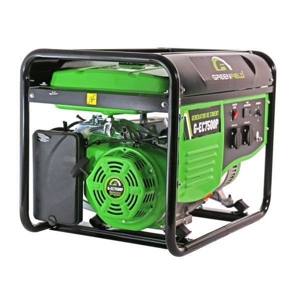 Generator de curent pe benzina Greenfield G-EC7500P, portabil, pornire manuala, monofazat, 7 kVA, bobinaj cupru 1 Generator de curent pe benzina Greenfield G-EC7500P, portabil, pornire manuala, monofazat, 7 kVA, bobinaj cupru