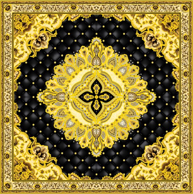 Gresie decorativa / covor ceramic Baroque Amara Nero 121103-4B 120X120 (4 placi 60X60) lucioasa 1 Gresie decorativa / covor ceramic Baroque Amara Nero 121103-4B 120X120 (4 placi 60X60) lucioasa