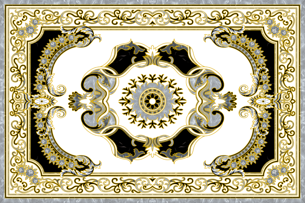Gresie decorativa / covor ceramic Baroque Hajar 1218714-1B  120X180 (6 placi 60X60)  lucioasa