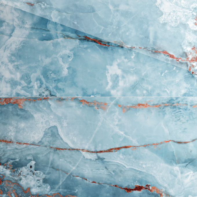 Gresie exterior / interior portelanata Onyx Aqua  60 x 120 cm  lucioasa  rectificata  tip marmura