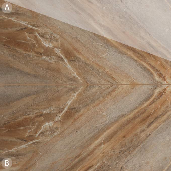 Gresie portelanata rectificata Alpen Brown  bookmatch B  60X120  lucioasa