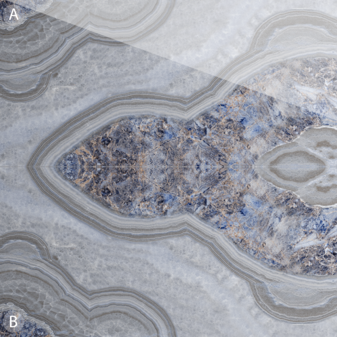 Gresie portelanata rectificata Blue Stone  bookmatch A  60X120  lucioasa