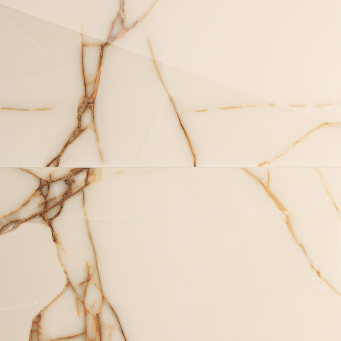 Gresie rectificata exterior / interior Loger Ivory  60 x 120 cm  lucioasa  portelanata  tip marmura