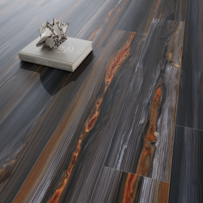 Gresie tip parchet exterior / interior Metalwood  19 7 x 120 cm  mata  portelanata  rectificata