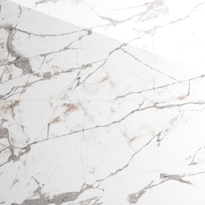 Gresie exterior / interior portelanata Norway White  58 x 118 cm  lucioasa  rectificata  tip marmura