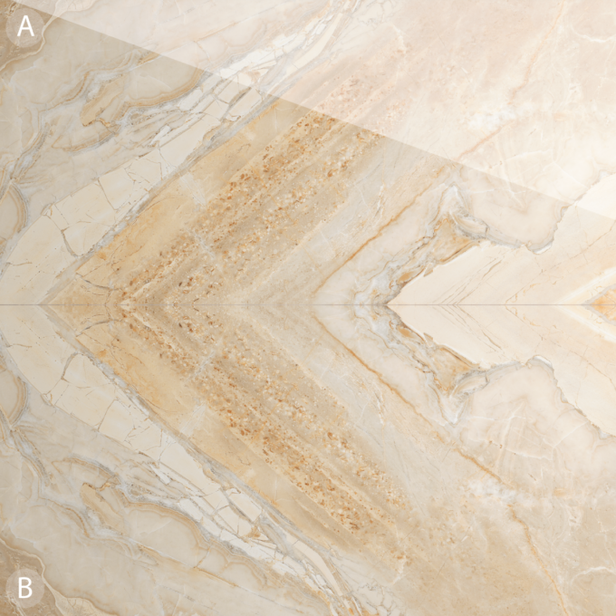 Gresie exterior / interior portelanata Octa Brown Bookmatch B  60 x 120 cm  lucioasa  rectificata  tip marmura