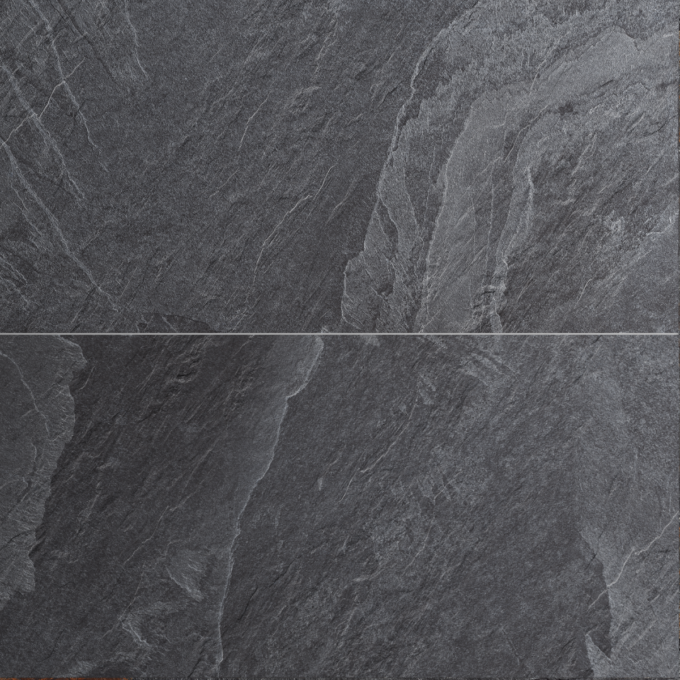 Gresie exterior / interior portelanata Stone Austin nero  60 x 120 cm  mata  rectificata  tip piatra naturala