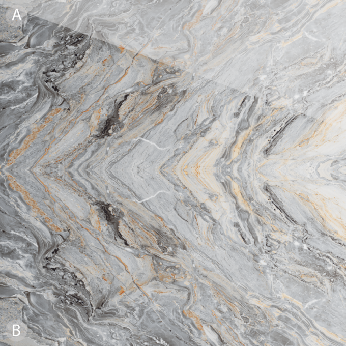Gresie rectificata exterior / interior Zasilo Grey Bookmatch B  60 x 120 cm  lucioasa  portelanata  tip marmura