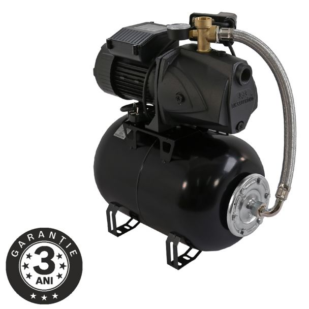 Hidrofor cu pompa autoamorsanta Wasserkonig 25LM4.3-48, fonta, putere 950 W, debit 4320 l/h, inaltime refulare 48 m, vas de expansiune 24 l