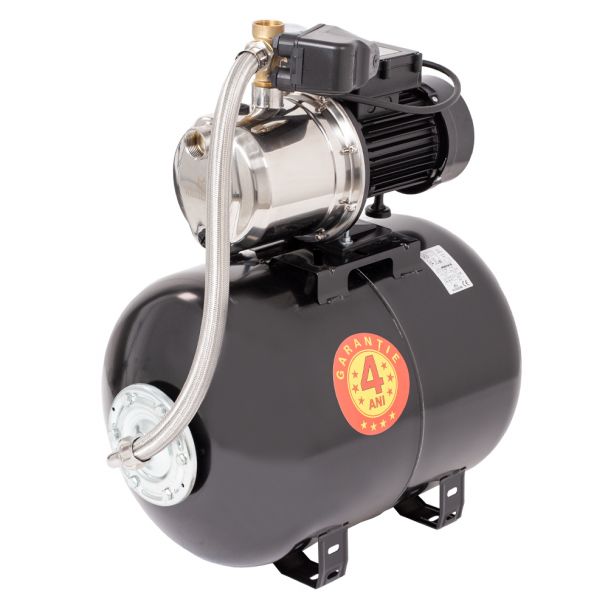Hidrofor cu pompa autoamorsanta Wasserkonig WSKX5154-50, corp inox, putere 1350 W, 9 m, debit 5100 l/h, inaltime refulare 54 m, vas de expansiune 50 litri
