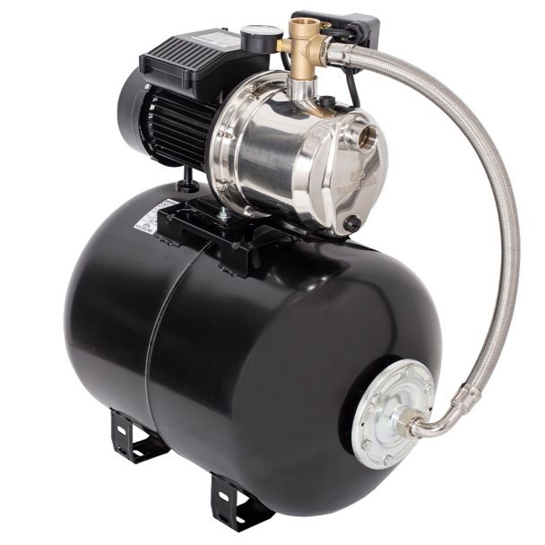 Hidrofor cu pompa autoamorsanta Wasserkonig WSKX5153-50, inox, putere 1200 W, 9 m, debit 5100 l/h, inaltime refulare 53 m, vas de expansiune 50 litri