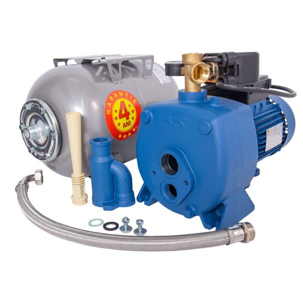 Hidrofor cu pompa de mare adancime Wasserkonig STA1503/25H, putere 1100 W, debit 1500 l/h, inaltime refulare 50 m, aspiratie 50 m, vas de expansiune 24 litri