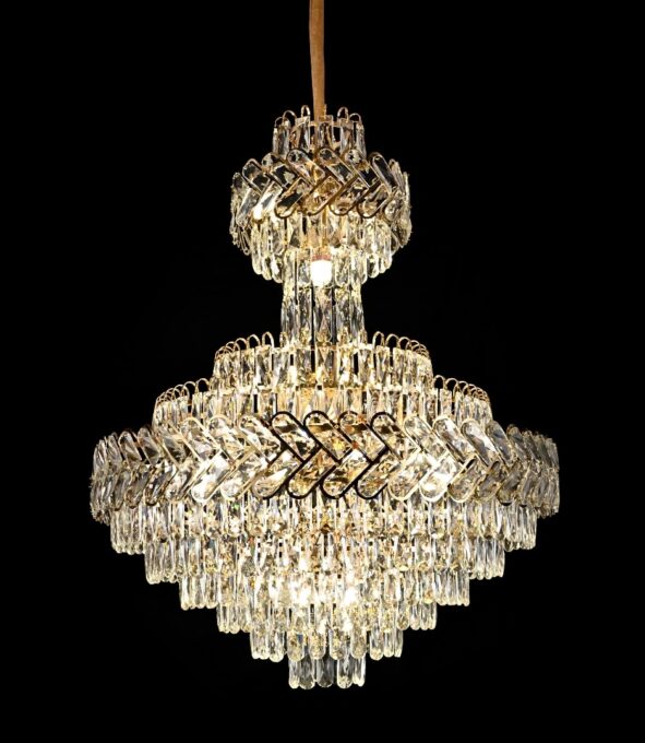 Candelabru RFAN, Model QS824/600x860, Textura Cristal, Metal, 15 X E27, Auriu 1 Candelabru RFAN, Model QS824/600x860, Textura Cristal, Metal, 15 X E27, Auriu