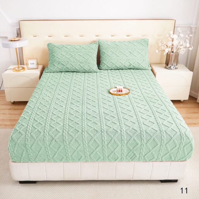 Cearsaf cu Elastic Cocolino 180x200x25 cm – Set cu 2 Fete de Perna, Model Tricotat, Gros si Pufos, Calitate Premium pentru Confort si Eleganta, Aqua 1 Cearsaf cu Elastic Cocolino 180x200x25 cm – Set cu 2 Fete de Perna, Model Tricotat, Gros si Pufos, Calitate Premium pentru Confort si Eleganta, Aqua