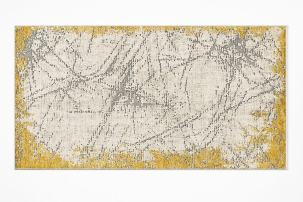 Covor Modern, Elegant, 300x400cm gros si pufos, SHINNY V1, Galben/Gri/Alb