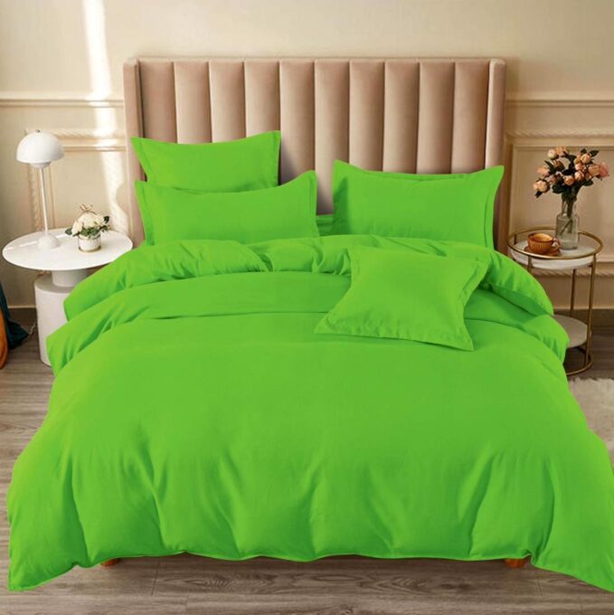 Lenjerie pat dublu cu ELASTIC, Finet, 6 piese, Verde intens 1 Lenjerie pat dublu cu ELASTIC, Finet, 6 piese, Verde intens