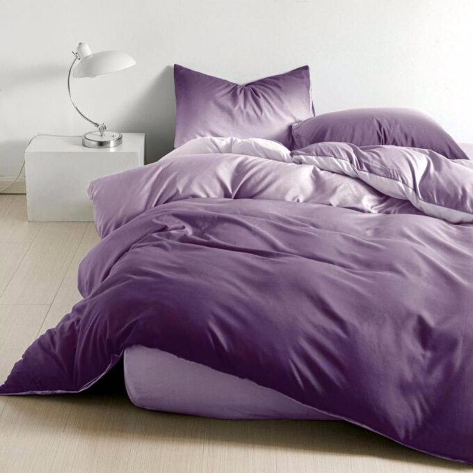 Lenjerie pat 140x200cm 4 piese cu ELASTIC - 3 Bucati 219 Lei - Mov 1 Lenjerie pat 140x200cm 4 piese cu ELASTIC - 3 Bucati 219 Lei - Mov