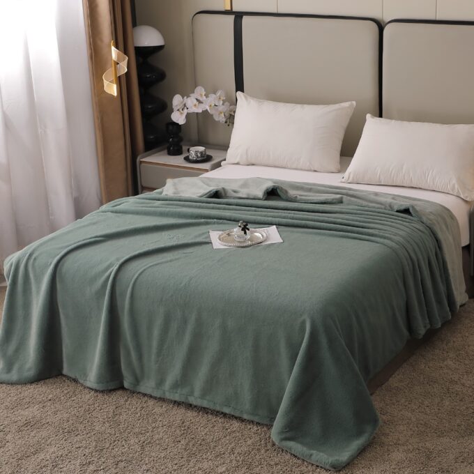 Patura Premium, 200x230cm, cu Blanita Shorthair si Cocolino, cu Fermoar, Petrol, Gri – Lux, Caldura & Versatilitate!