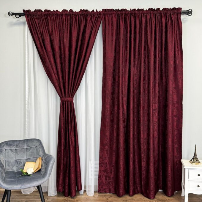 Set 2 Draperii din Jacquard model Nisip, 140cm latime x 260cm inaltime, cu TIV LAT, VISINIU