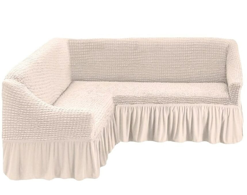 Set husa elastica si creponata pentru coltar, nude