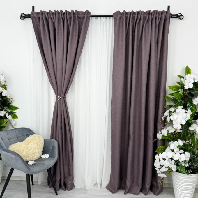 Draperie HoReCa TEXTURATA tip IN, 140cm latime x 260cm inaltime, cu TIV LAT, Violet