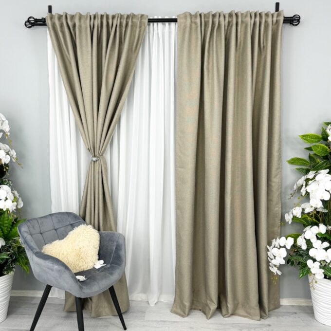 Draperie HoReCa TEXTURATA tip IN, 140cm latime x 260cm inaltime, cu TIV LAT, Bej