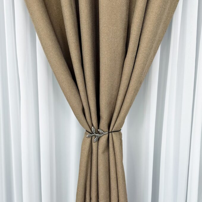 Draperie HoReCa TEXTURATA tip IN, 140cm latime x 260cm inaltime, cu TIV LAT, Cappuccino