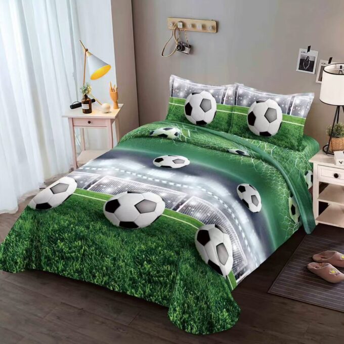 Lenjerie pat dublu cu ELASTIC microfibra imprimeu 3D - 3 Bucati 219 Lei - Verde fotbal 1 Lenjerie pat dublu cu ELASTIC microfibra imprimeu 3D - 3 Bucati 219 Lei - Verde fotbal