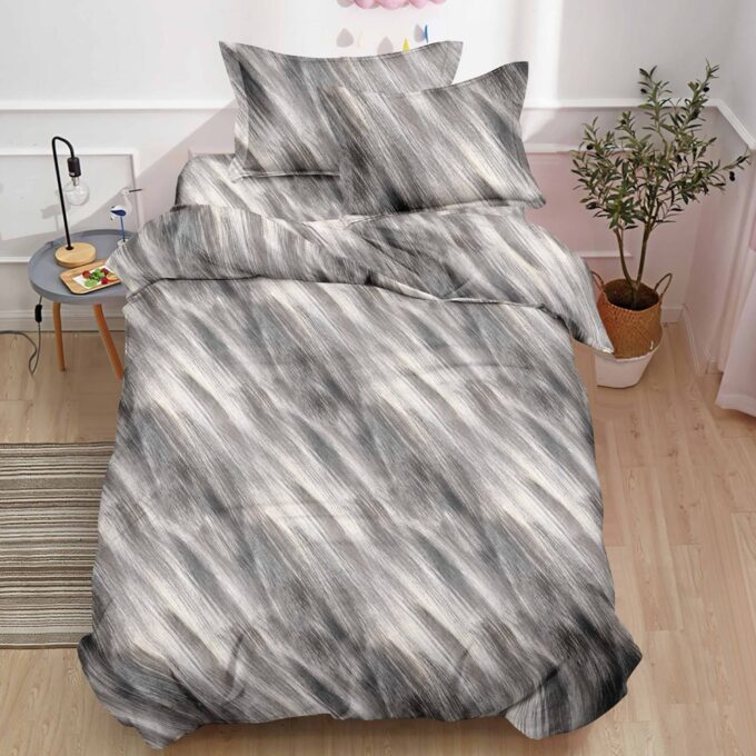 Lenjerie pat 140x200cm, FINET, 4 piese, cu ELASTIC, Gri, Bej, abstract 1 Lenjerie pat 140x200cm, FINET, 4 piese, cu ELASTIC, Gri, Bej, abstract