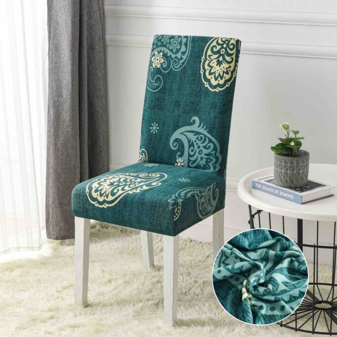 Set 6 huse universale pentru scaun, ELASTICE, Jojo Home, Verde, model clasic