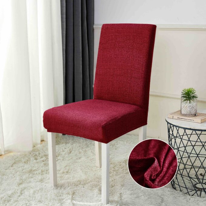 Set 6 huse universale pentru scaun, ELASTICE, Jojo Home, Rosu, Uni