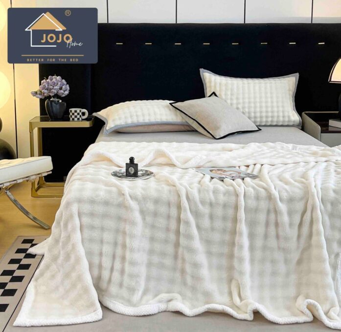 Patura CoCoLiNo, Jojo Home, 200x230cm, tip Blanita Wave, Alb