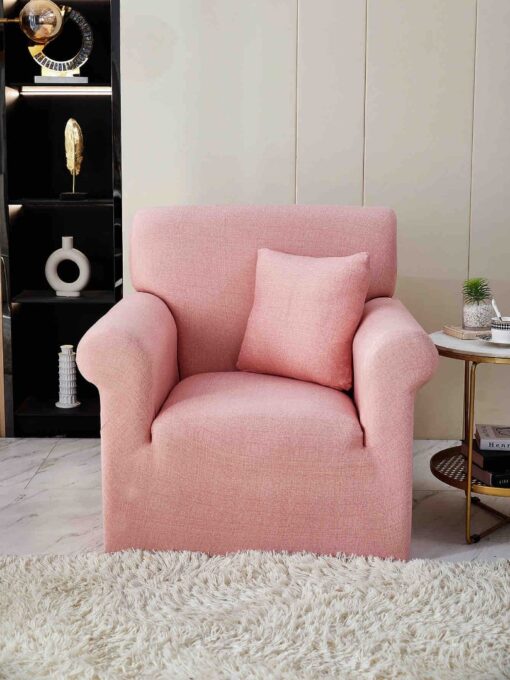 Husa Elastica Pentru Fotoliu cu brate, Jojo Home, Roz, Uni
