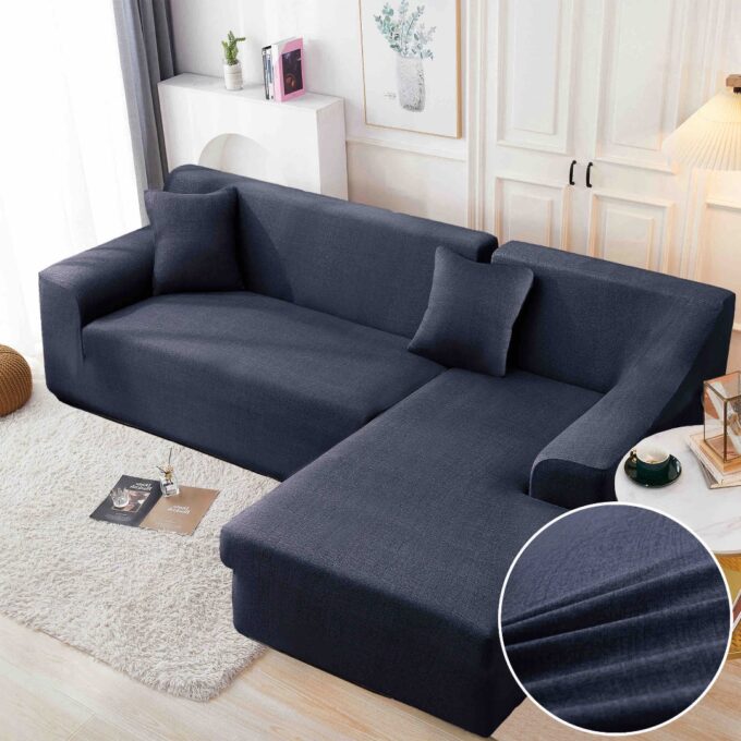 Set husa pentru coltar M + L, Elastica, Jojo Home, Bleumarin, Uni