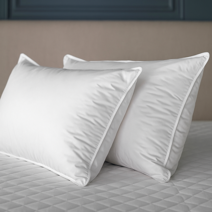 Set 2 perne premium, dreptungiulare 50x70cm, cu puf si pana de gasca