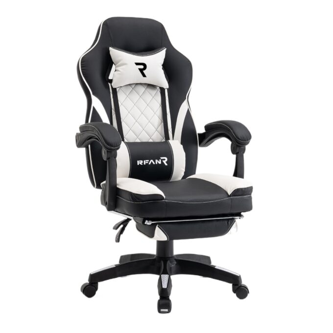 Scaun Gaming, Alb-Negru, WF-6028