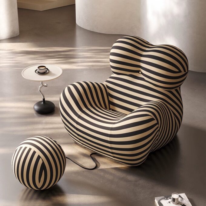 Fotoliu cu Sustinere Ergonomica SoftNest, Bej, Negru