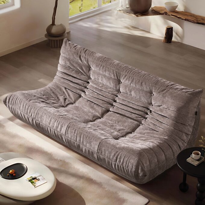Fotoliu cu Sustinere Ergonomica Nobile HD Foam, Catifea, Bej