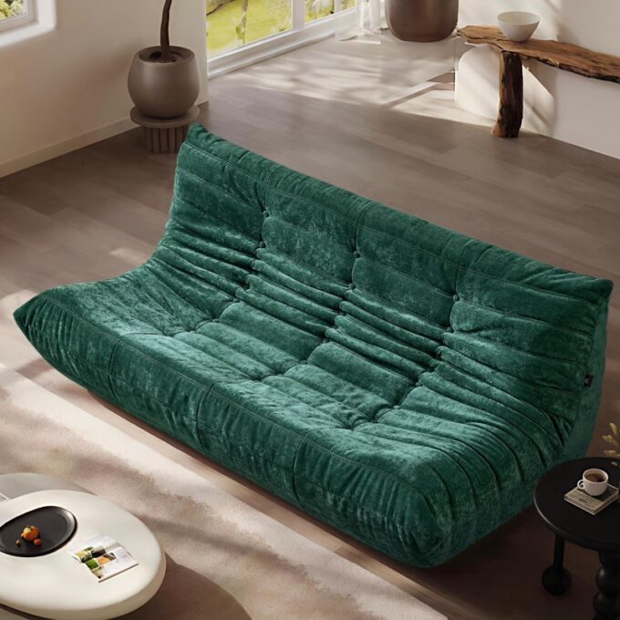 Fotoliu cu Sustinere Ergonomica Nobile HD Foam, Catifea, Verde