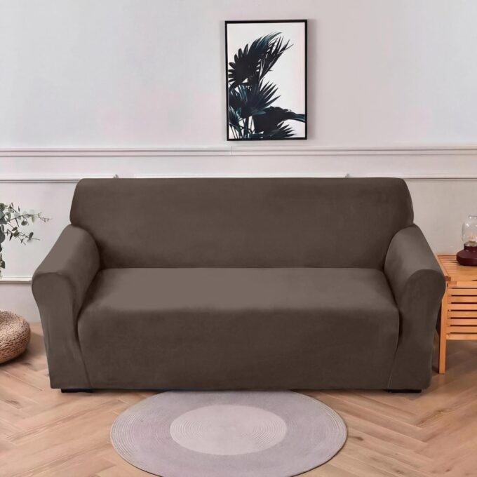 Husa elastica universala pentru canapea cu 3 locuri, Catifea Maro