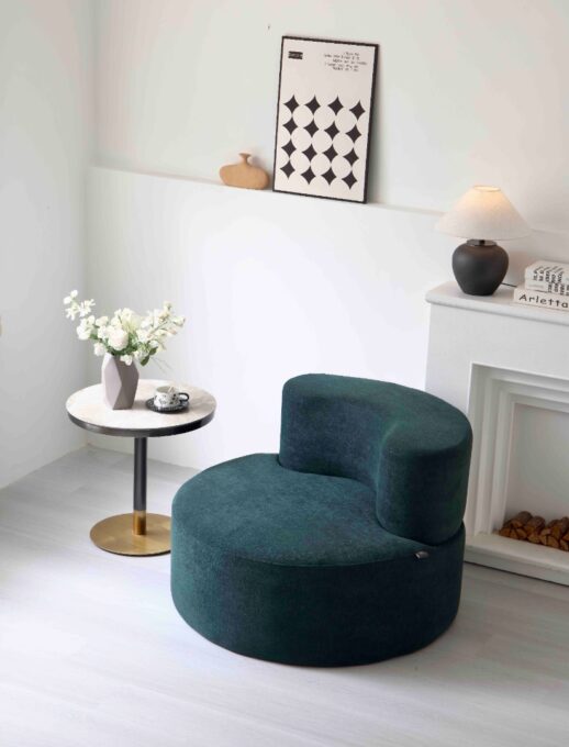 Fotoliu Clouda Soft Shape, Spuma HD, Design Organic, Ambalat Vidat, verde