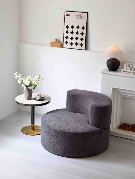Fotoliu Clouda Soft Shape, Spuma HD, Design Organic, Ambalat Vidat, gri