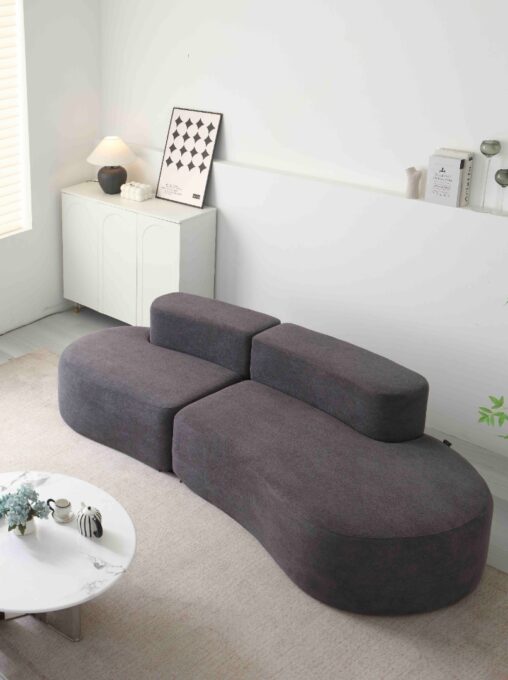 Canapea Cloud Soft Shape, Spuma HD, Ambalat Vidat, gri