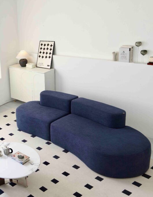 Canapea Cloud Soft Shape, Spuma HD, Ambalat Vidat, bleumarin