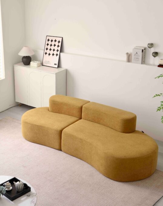 Canapea Cloud Soft Shape, Spuma HD, Ambalat Vidat, mustar