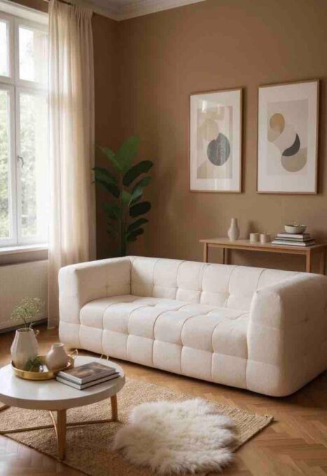 Canapea Cloud Soft Shape, Spuma HD, Ambalat Vidat, crem
