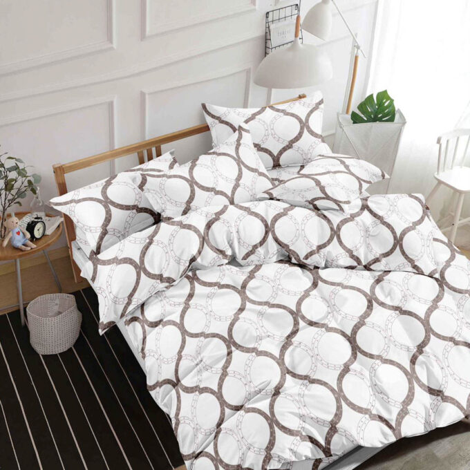 Lenjerie pat dublu bumbac satinat - 3 Bucati 219 Lei - Alb elegant 1 Lenjerie pat dublu bumbac satinat - 3 Bucati 219 Lei - Alb elegant