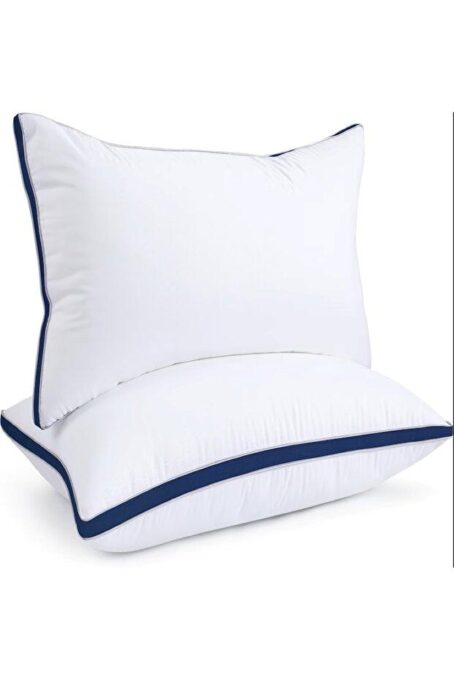 Set de 2 perne Hotel Luxury dreptunghiulare 50x70cm cu puf siliconizat, albastru