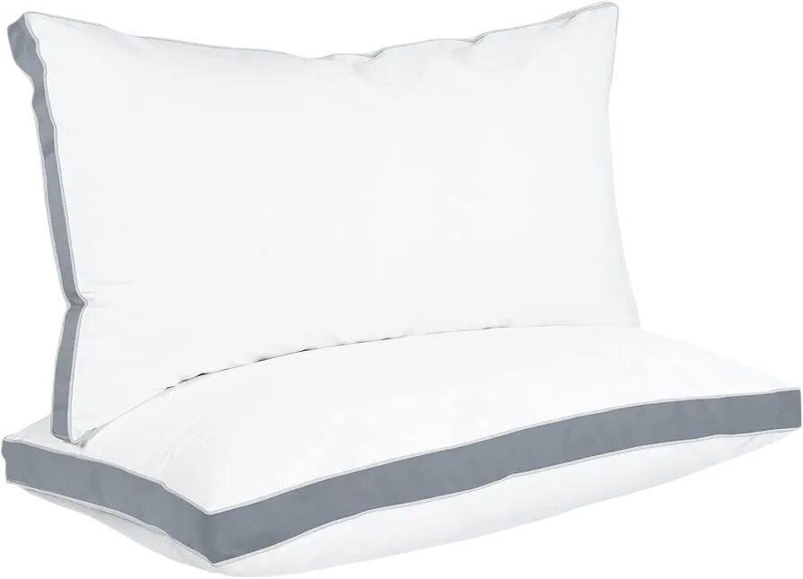 Set de 2 perne Hotel Luxury dreptunghiulare 50x70cm cu puf siliconizat, gri
